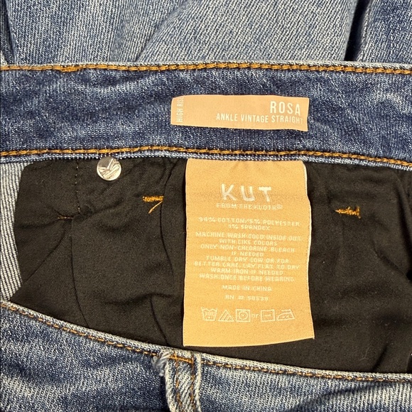 Kut from the Kloth Light Blue Distressed Straight Leg Jeans - Picture 4 of 7